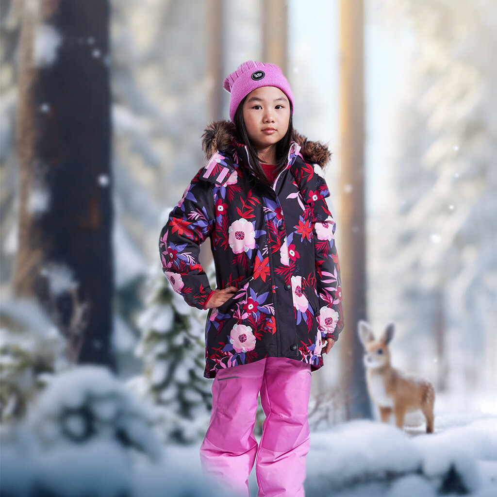 Tutta by Reima tüdrukute talvejope SELEMA, must-roosa hind ja info | Laste talveriided | kaup24.ee