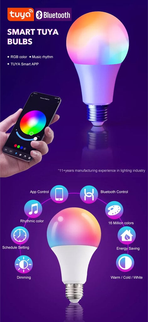 Kaasaegne nutikas pirn Smart Led Light Multi Color hind ja info | Lambipirnid, lambid | kaup24.ee