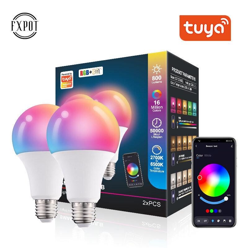 Kaasaegne nutikas pirn Smart Led Light Multi Color, 2 tk hind ja info | Lambipirnid, lambid | kaup24.ee