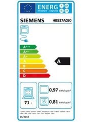 Ahi Siemens AG HB537A0S0, 71 L, A 3600 W цена и информация | Духовки | kaup24.ee