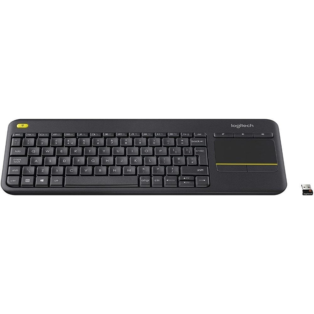 Klaviatuur Logitech K400 Plus Bluetooth Must Juhtmevaba Prantsuse Touchpad AZERTY TV цена и информация | Klaviatuurid | kaup24.ee