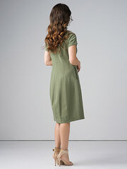 Платье из стрейчевого льна с заниженной талией Lega SK161, зеленый цена и информация | Платья | kaup24.ee