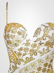 Naiste vormitud rinnaosaga ujumistrikoo Maryan Mehlhorni "Orient White - Gold Ornament Print" hind ja info | Naiste ujumisriided | kaup24.ee