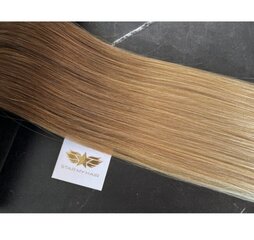 Looduslikud clip-in pruunid juuksepikendused ombre üleminekuga Remy 6 osa, 06-18 nr. hind ja info | Juuste aksessuaarid | kaup24.ee