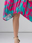 Naiste vaba lõikega asümmeetriline kleit Lega SK152, roheline/fuksia цена и информация | Kleidid | kaup24.ee