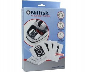 Мешки для пылесоса nilfisk Elite 107412688, 4 шт. цена и информация | Аксессуары для пылесосов | kaup24.ee