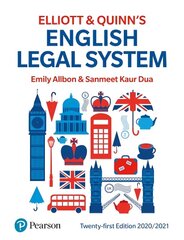 English Legal System 21st edition hind ja info | Majandusalased raamatud | kaup24.ee