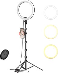 LED valgustuslamp Modux 12" rõngas, Bluetooth funktsiooniga 160 cm цена и информация | Осветительное оборудование для фотосъемок | kaup24.ee