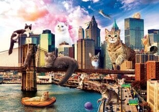 Пазл с кошками и видом на Нью-Йорк Trefl, 1000 д. цена и информация | Пазлы | kaup24.ee