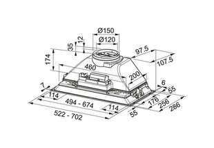 Franke FBI 525 XS (305.0599.507) цена и информация | Вытяжки на кухню | kaup24.ee