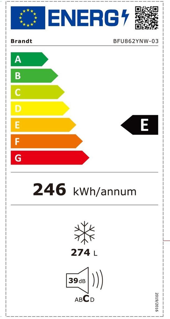 Brandt BFU862YNW hind ja info | Sügavkülmikud ja külmakirstud | kaup24.ee