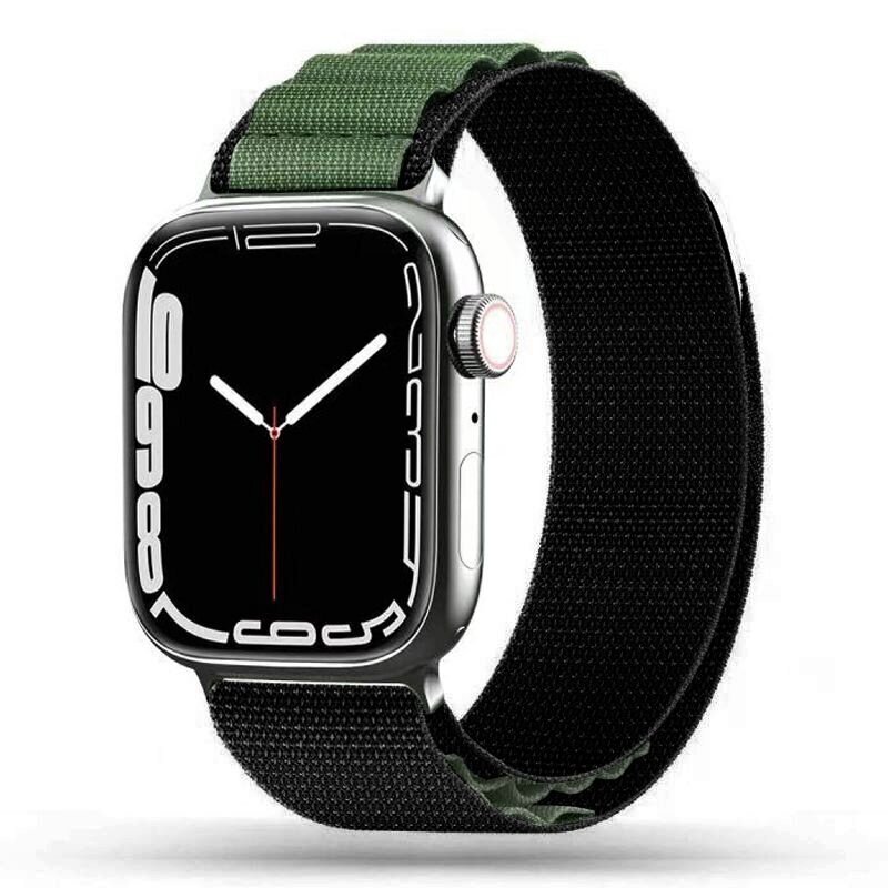 Tech-Protect kellarihm Nylon Pro Apple Watch 42/44/45/49mm Military Green, roheline hind ja info | Nutikellade ja nutivõrude tarvikud | kaup24.ee