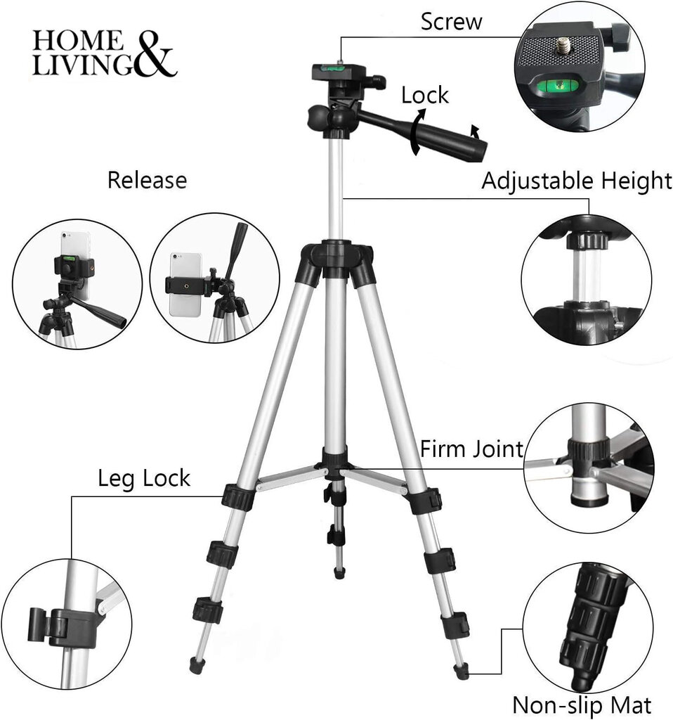 Statiiv telefoni või kaamera jaoks Home&Living hind ja info | Statiivid | kaup24.ee