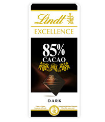Lindt Excellence Black Chocolate (85%), 100G, 10 упаковок цена и информация | Сладости | kaup24.ee