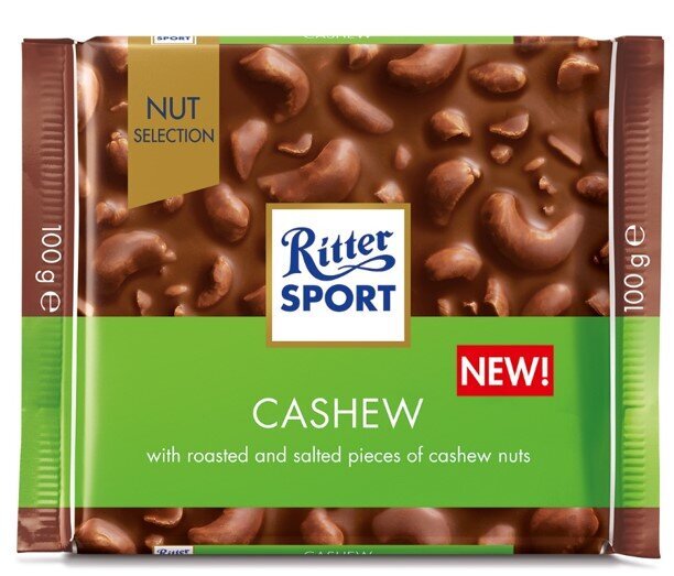 Ritter Sport Nem piimašokolaad kašupähklitega, 100 g, 12 pakendikomplekti цена и информация | Maiustused | kaup24.ee
