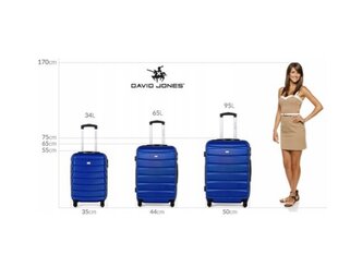 Kohvrite komplekt David Jones 3GB, sinine hind ja info | Kohvrid, reisikotid | kaup24.ee