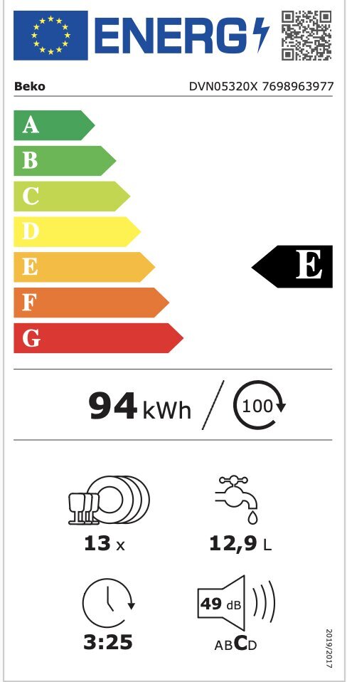 Nõudepesumasin Beko DVN05320X Roostevaba teras (60 cm) hind ja info | Nõudepesumasinad | kaup24.ee