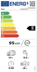 Посудомоечная машина BEKO DIN36420AD Белый (60 cm) цена и информация | Посудомоечные машины | kaup24.ee