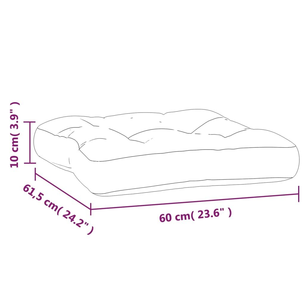 vidaXL euroaluse istmepadi, lehemuster, 60 x 61,5 x 10 cm, kangas hind ja info | Toolipadjad ja -katted | kaup24.ee