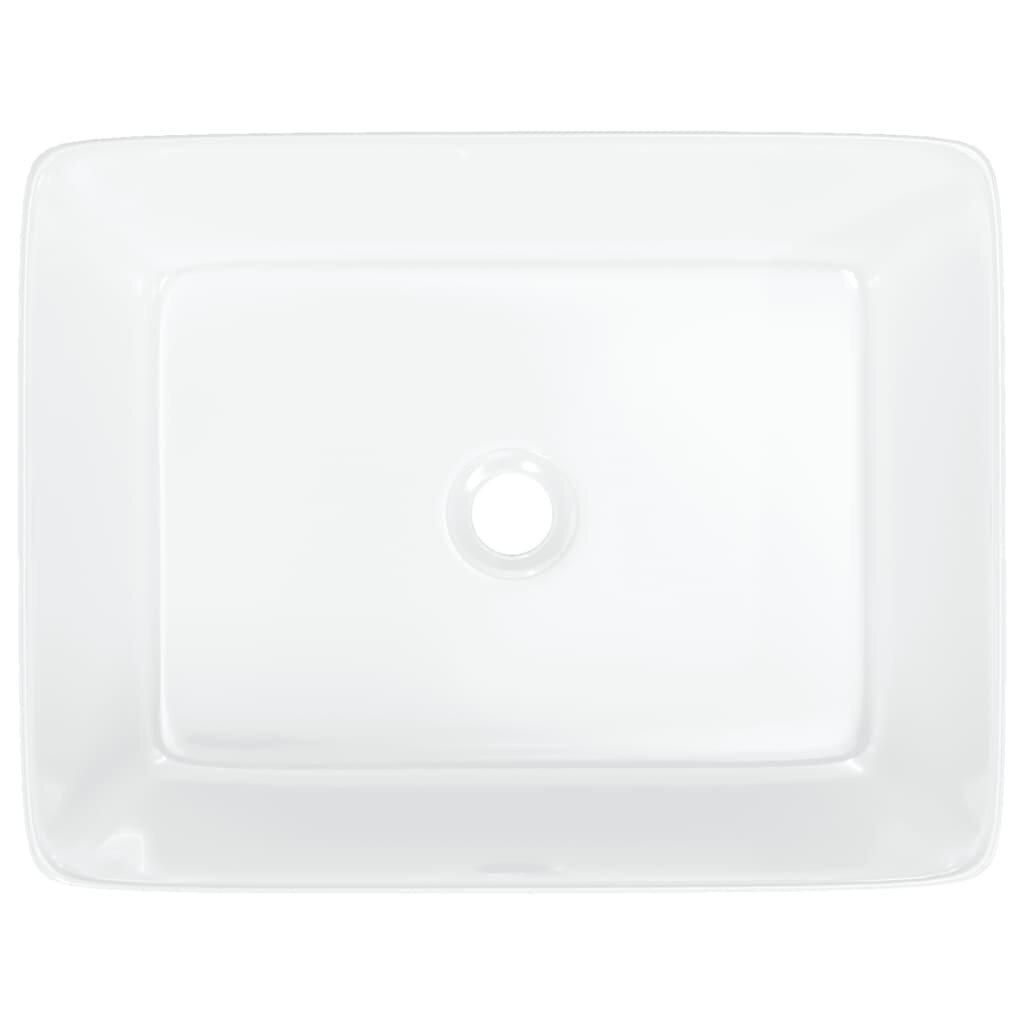 vidaXL valamu, valge, 48x37x13 cm, keraamiline, kandiline hind ja info | Kraanikausid, valamud | kaup24.ee