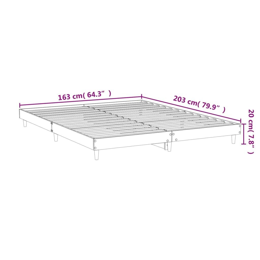 vidaXL voodiraam, suitsutatud tamm, 160 x 200 cm, tehispuit hind ja info | Voodid | kaup24.ee