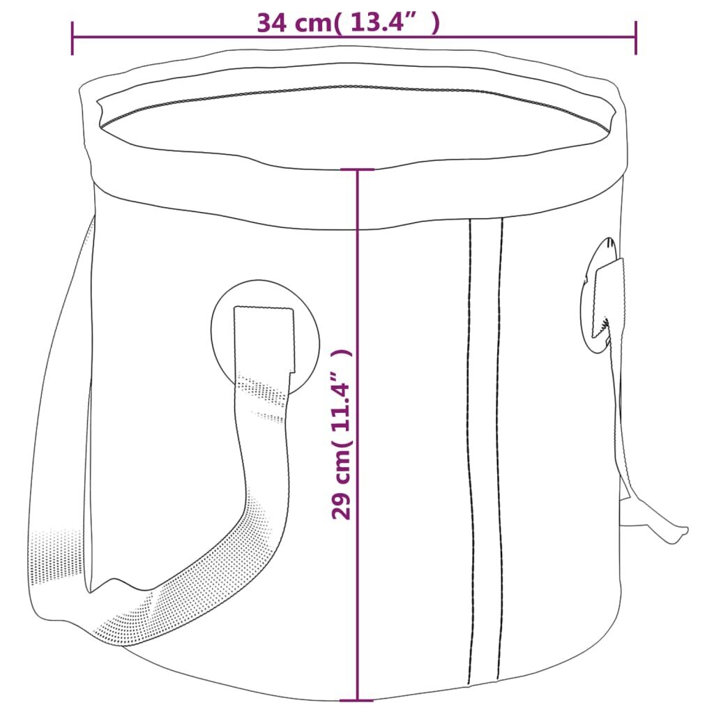 vidaXL kokkupandavad ämbrid 2 tk must 30 l PVC цена и информация | Hoiukastid ja -korvid | kaup24.ee