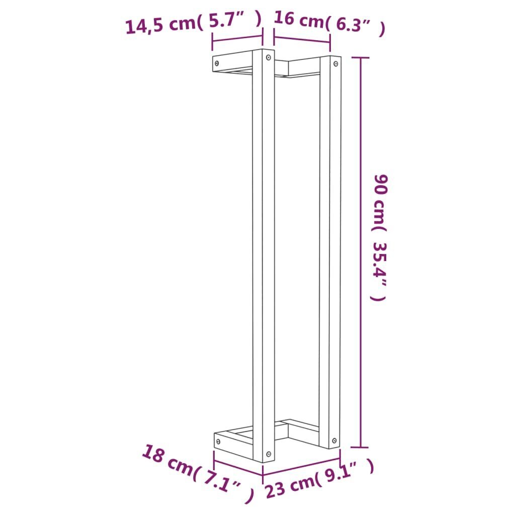 vidaXL rätikuriiul, valge 23x18x90 cm, männipuit hind ja info | Vannitoa sisustuselemendid ja aksessuaarid | kaup24.ee