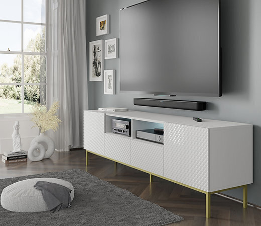 TV-kapp Akl Furniture Ravenna, valge hind ja info | TV alused | kaup24.ee
