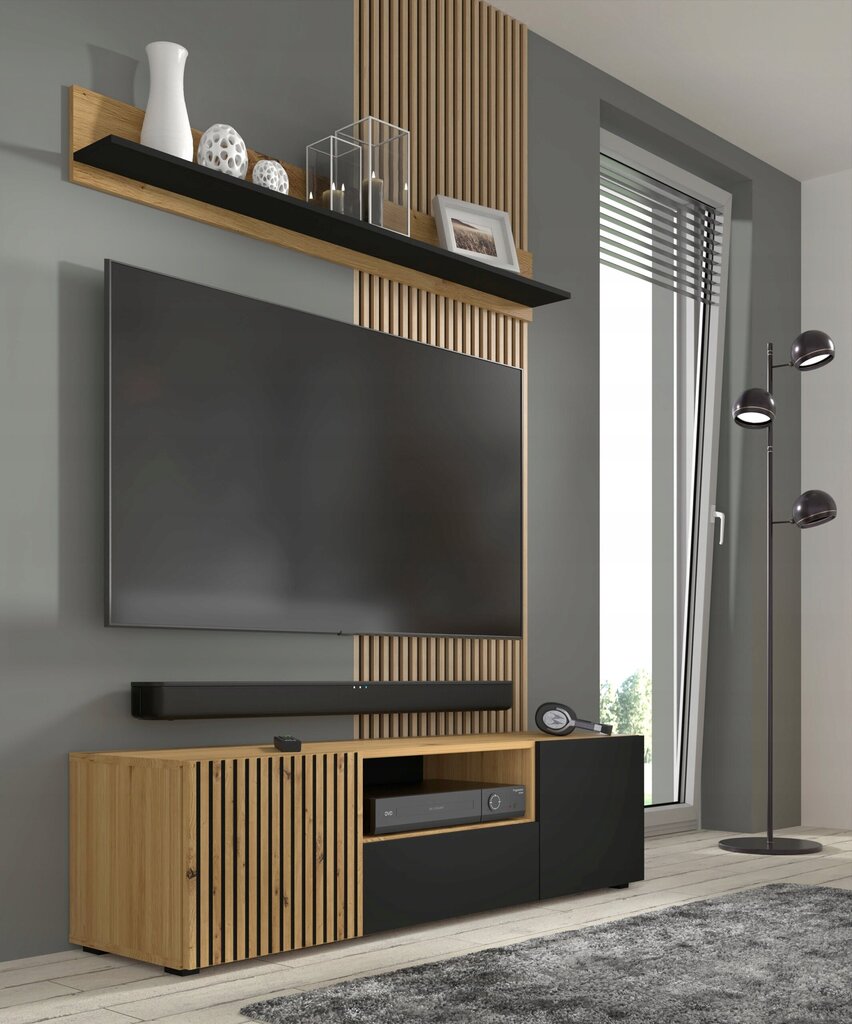 TV kapp Akl Furniture Auris, must/pruun hind ja info | TV alused | kaup24.ee