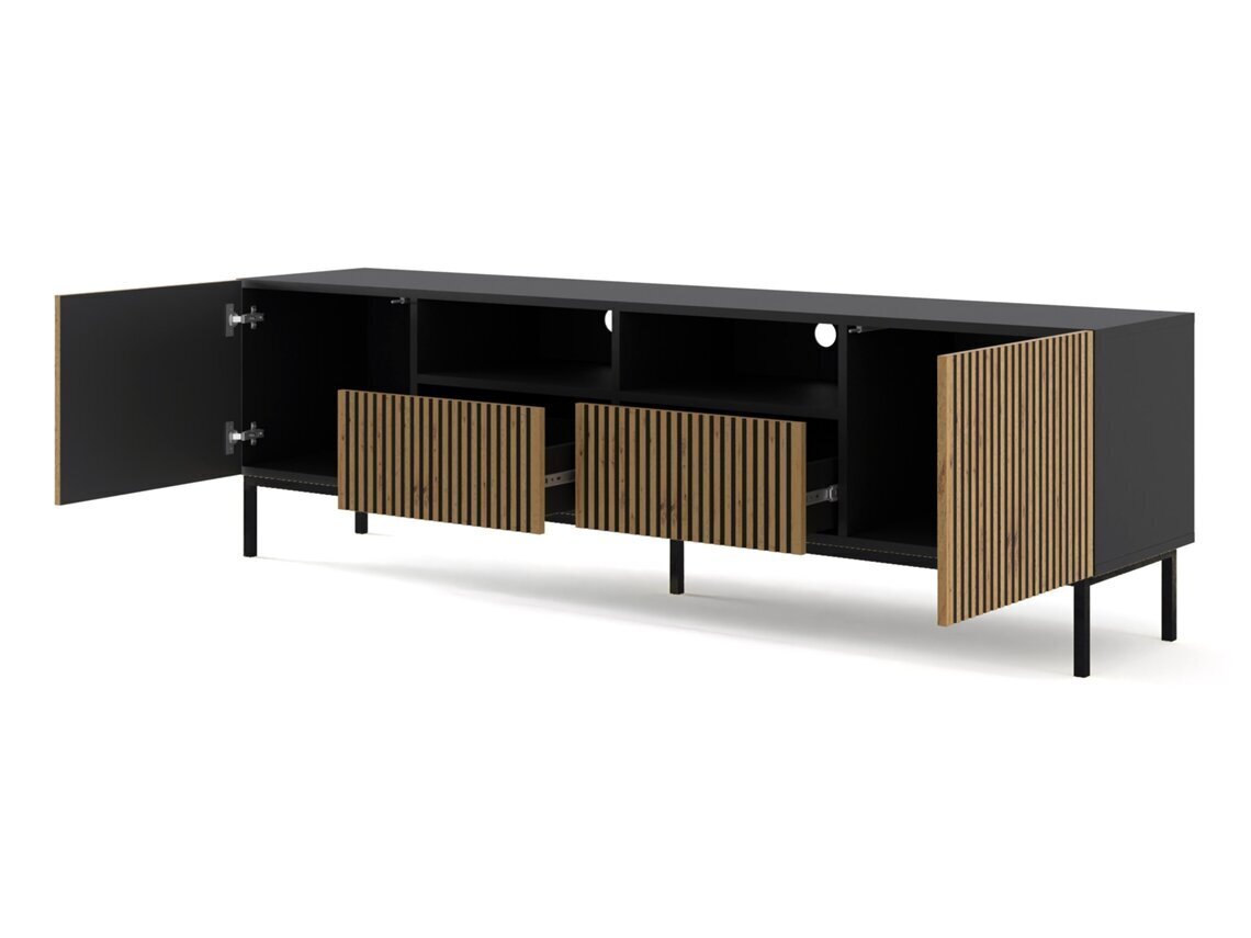 TV-kapp Akl Furniture Ravenna, must/pruun цена и информация | TV alused | kaup24.ee