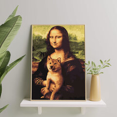 Värvi numbri järgi Raamis "Mona Lisa ja kutsikas" Oh Art! 40x50 cm цена и информация | Живопись по номерам | kaup24.ee