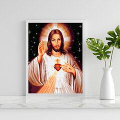 Värvi numbri järgi Raamis "Jeesuse süda" Oh Art! 40x50 cm цена и информация | Живопись по номерам | kaup24.ee