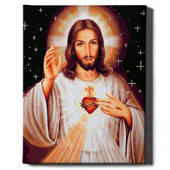 Värvi numbri järgi Raamis "Jeesuse süda" Oh Art! 40x50 cm цена и информация | Живопись по номерам | kaup24.ee