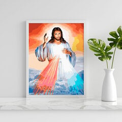 Värvi numbri järgi Raamis "Jeesus taevas" Oh Art! 40x50 cm hind ja info | Maalid numbri järgi | kaup24.ee
