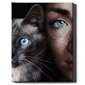 Värvi numbri järgi Raamis "Sinised silmad" Oh Art! 40x50 cm hind ja info | Maalid numbri järgi | kaup24.ee