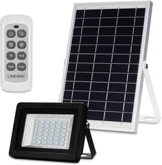 Lineway LED prožektor, päikesepaneeliga, 10W, 800lm, 6000-6500K, IP65, must hind ja info | Aia- ja õuevalgustid | kaup24.ee