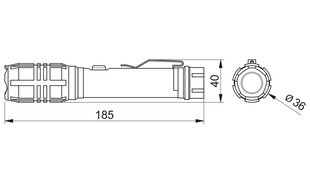 Taskulamp GTV sisseehitatud akuga 2000mAh, 8W, 800lm, 6400K, IP20, must цена и информация | Фонарики, прожекторы | kaup24.ee