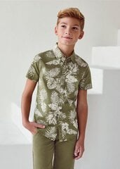 Детская рубашка Mayoral 6113*72, оливковая/белая, 8445445230766 цена и информация | Рубашки для мальчиков | kaup24.ee