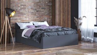 Кровать с матрасом и ящиком для белья, 160x200 см, серый цвет цена и информация | Кровати | kaup24.ee