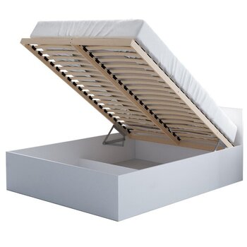 Кровать с матрасом и ящиком для белья, 160x200 см, белый цвет цена и информация | Кровати | kaup24.ee