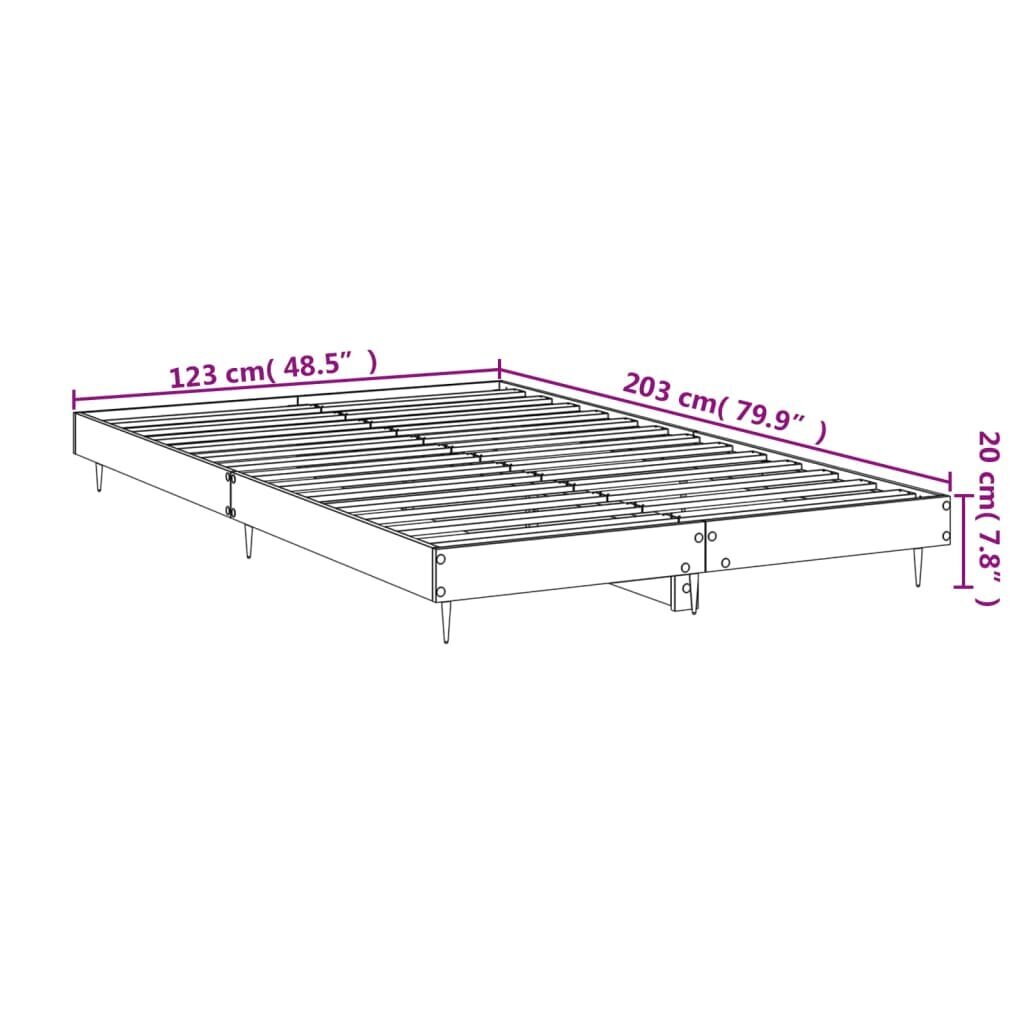 vidaXL voodiraam, Sonoma tamm, 120x200 cm, tehispuit hind ja info | Voodid | kaup24.ee