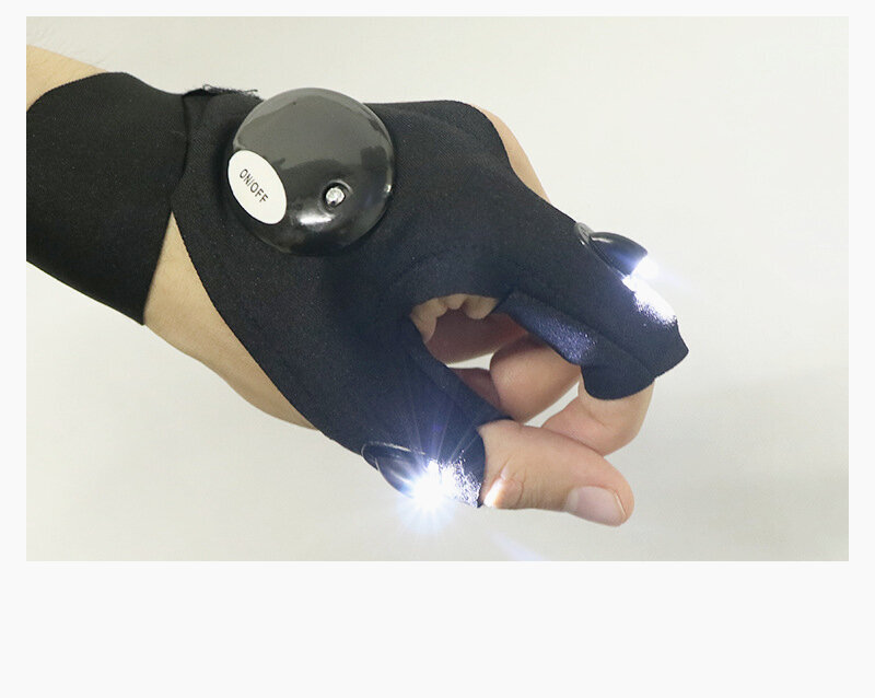 Kahe sõrmega töökindad LED tuledega, paar цена и информация | Töökindad | kaup24.ee