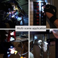 Kahe sõrmega töökindad LED tuledega, paar цена и информация | Рабочие перчатки | kaup24.ee