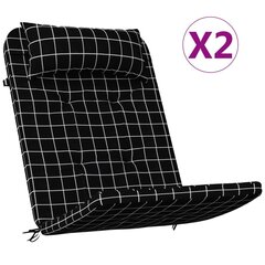 vidaXL Adirondack toolipadjad 2 tk, must ruudumuster, oxford kangas hind ja info | Toolipadjad ja -katted | kaup24.ee