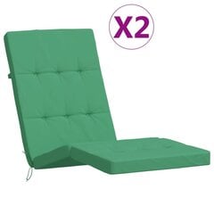vidaXL terrassitooli istmepadjad 2 tk, roheline, oxford kangas hind ja info | Toolipadjad ja -katted | kaup24.ee