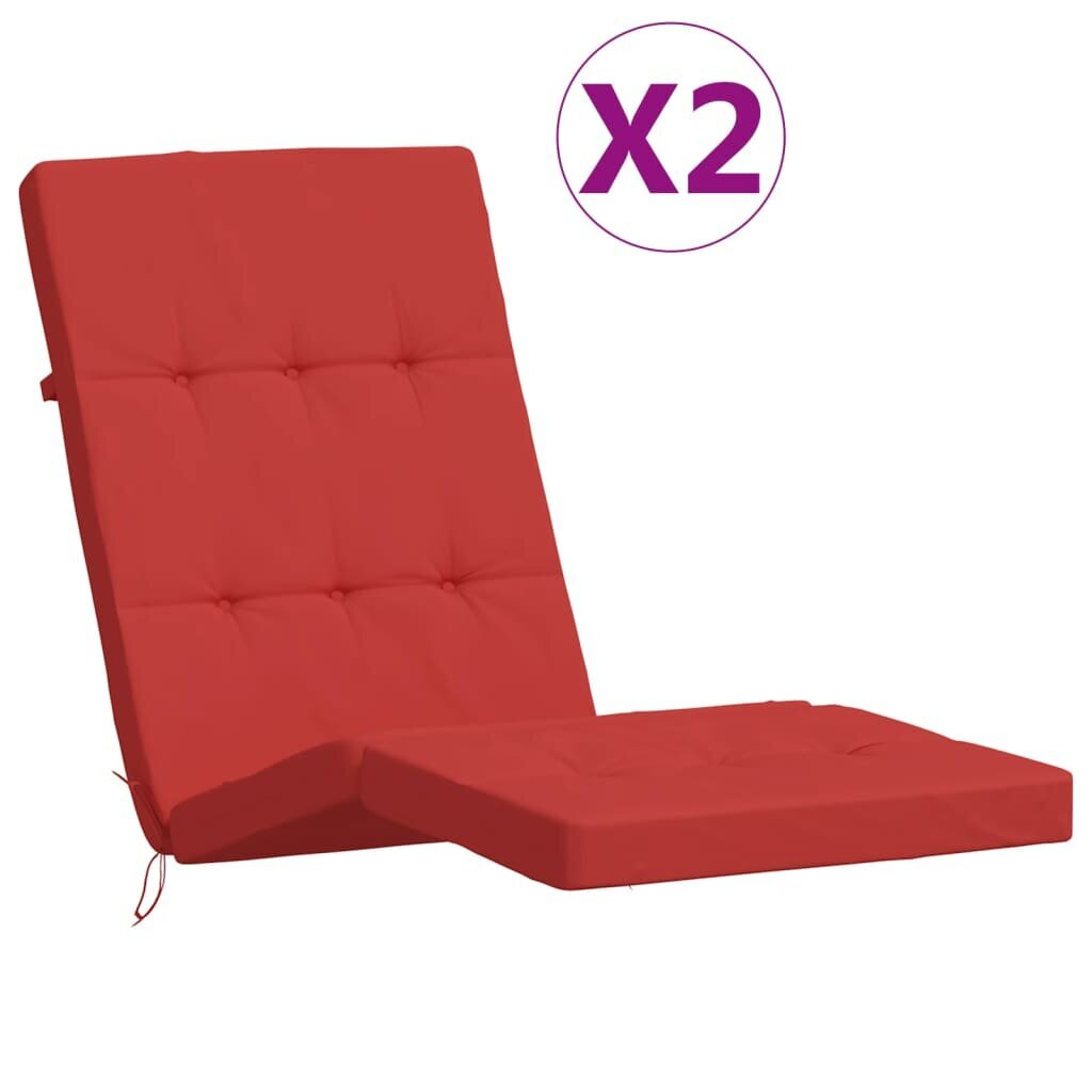 vidaXL terrassitooli istmepadjad 2 tk, punane, oxford kangas hind ja info | Toolipadjad ja -katted | kaup24.ee