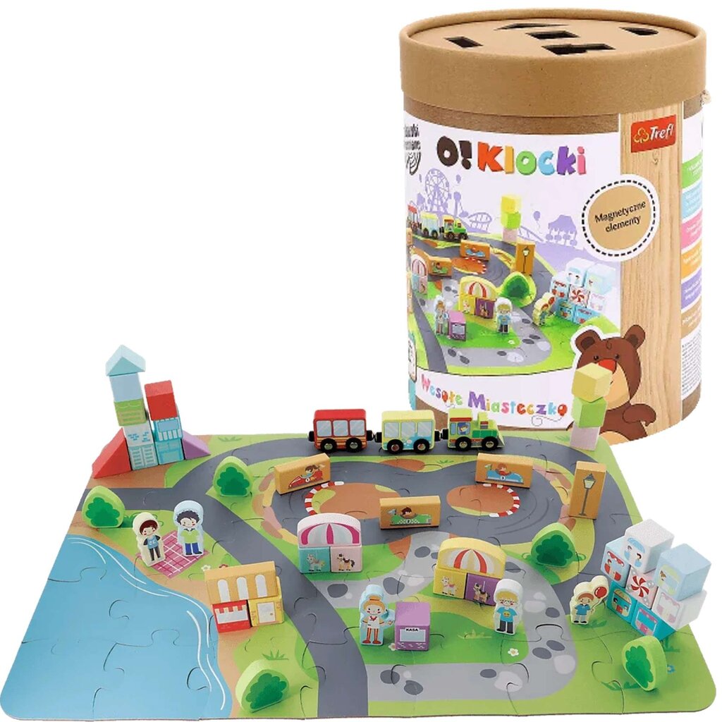 Puidust klotsid Trefl O!Blocks Happy Town hind ja info | Klotsid ja konstruktorid | kaup24.ee