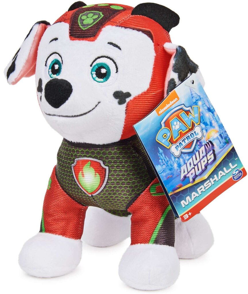 Pluusist maskott Paw Patrol Marshall Aqua Pups 18 cm цена и информация | Pehmed mänguasjad | kaup24.ee