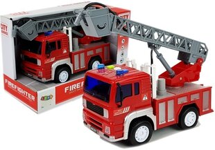 Tuletõrjeauto koos redeli ja heliga, LeanToys цена и информация | Игрушки для мальчиков | kaup24.ee