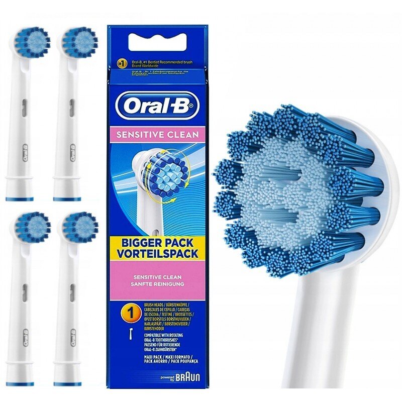 KARBIK Oral-B Sensitive Clean, pakendis 4 tk. цена и информация | Elektriliste hambaharjade otsikud | kaup24.ee